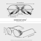 Óculos de Sol KINGSEVEN Steampunk Redondo – Polarizado UV400 Retro Unissex