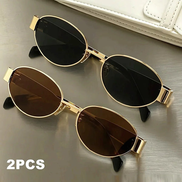 Lunaris™ Óculos de Sol Fashion – Estilo Retrô Oval Clássico com Proteção UV400 [COMPRE 1 E LEVE 2]