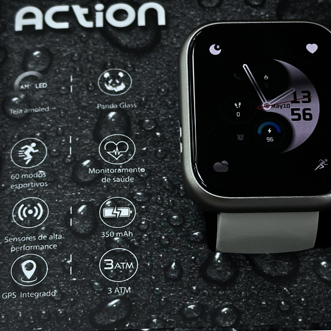 Smartwatch Esportivo, À Prova D'Água, GPS Integrado e 7 Dias de Bateria