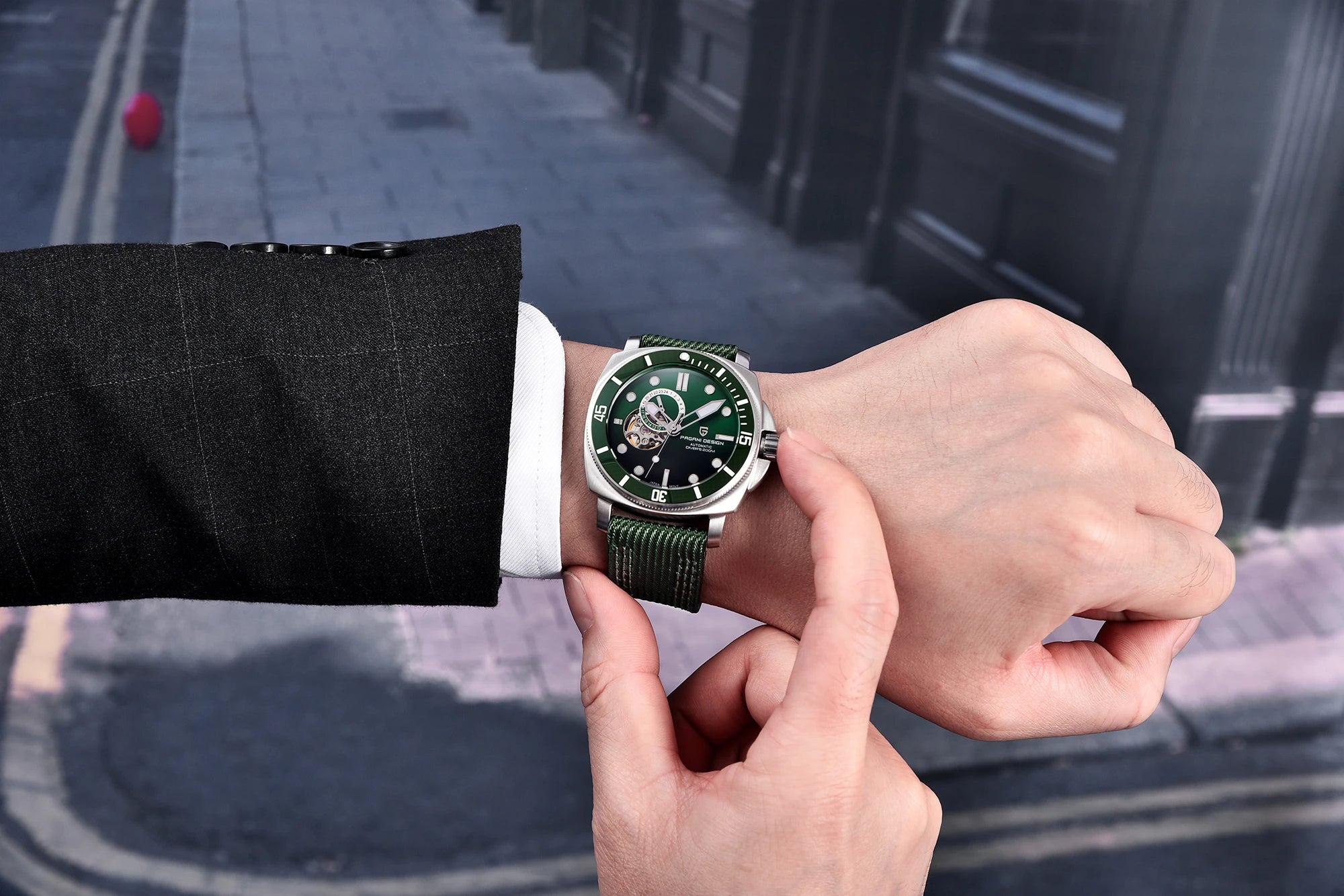 Pagani Design PD1736 "Heritage" | Relógio Automático Diver 200m em Safira & Aço Green