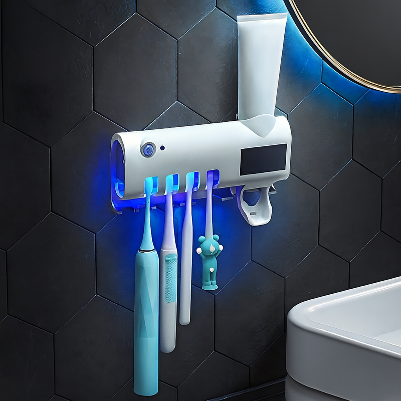 Esterilizador UV Automático para Escova de Dentes com Dispenser de Pasta + Frete Grtis