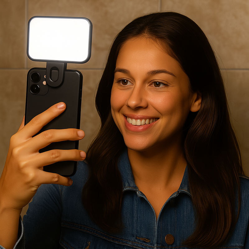 Luz LED Recarregável Para Selfie e Vídeos no Celular ou Computador + Frete Grátis
