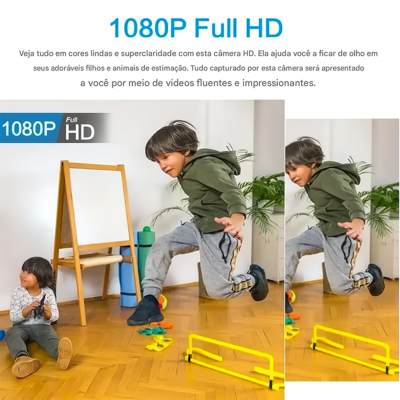 Câmera Mini Wi-Fi 1080P com Visão Noturna e Monitoramento de Segurança em Tempo Real