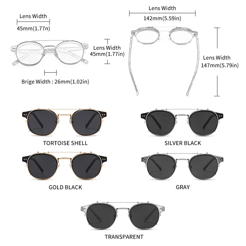 Auronix™ Óculos de Sol Steampunk com Lente Dupla e Proteção Polarizada