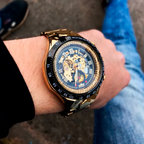 Relógio Masculino Azure Skeleton™ Golden