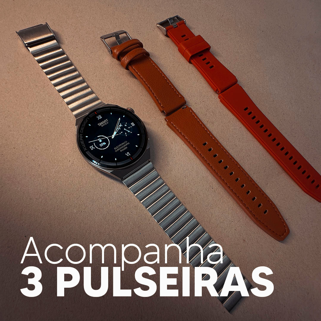Design Executivo, 3 Pulseiras, Monitoramento de Saúde e Mais