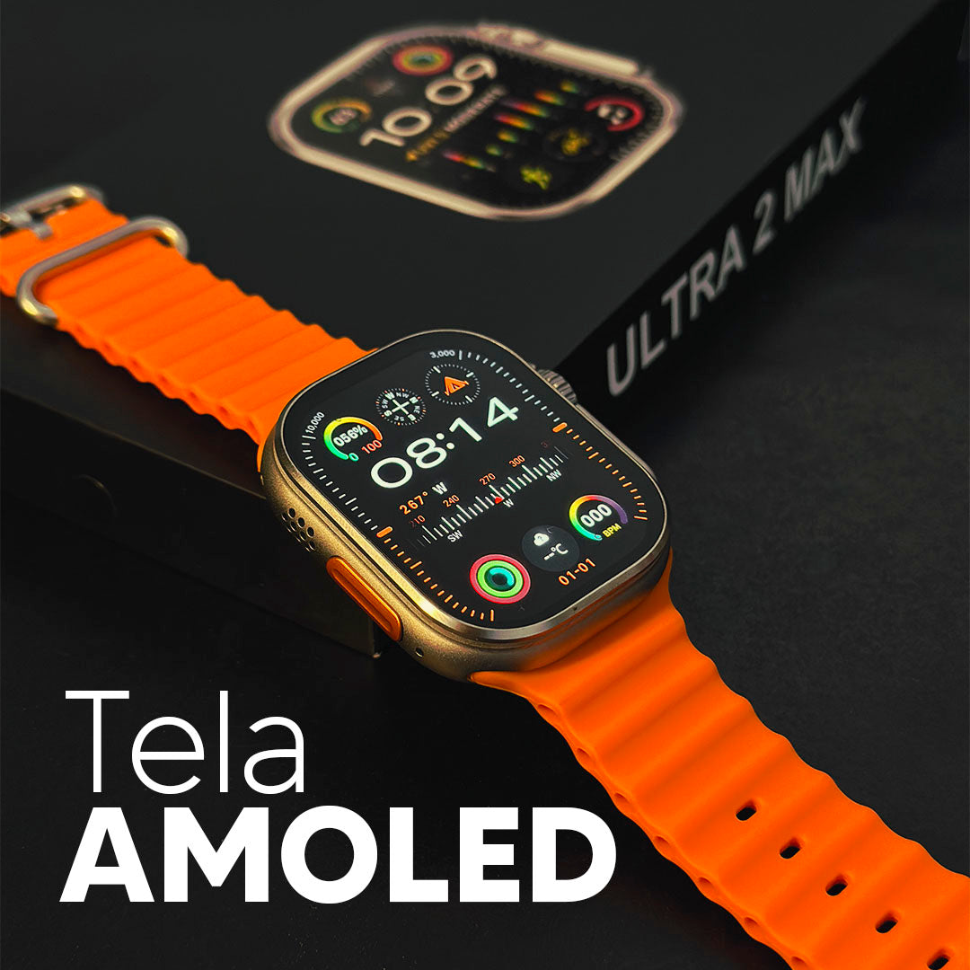 Ultra 2 Max - Smartwatch com Tela AMOLED, Função 2 Gestos e CPU Dual Core