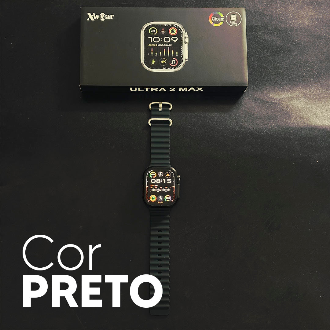 Ultra 2 Max - Smartwatch com Tela AMOLED, Função 2 Gestos e CPU Dual Core