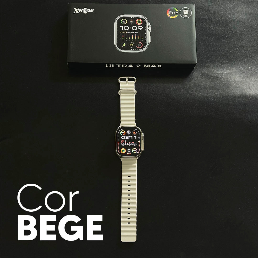 Ultra 2 Max - Smartwatch com Tela AMOLED, Função 2 Gestos e CPU Dual Core