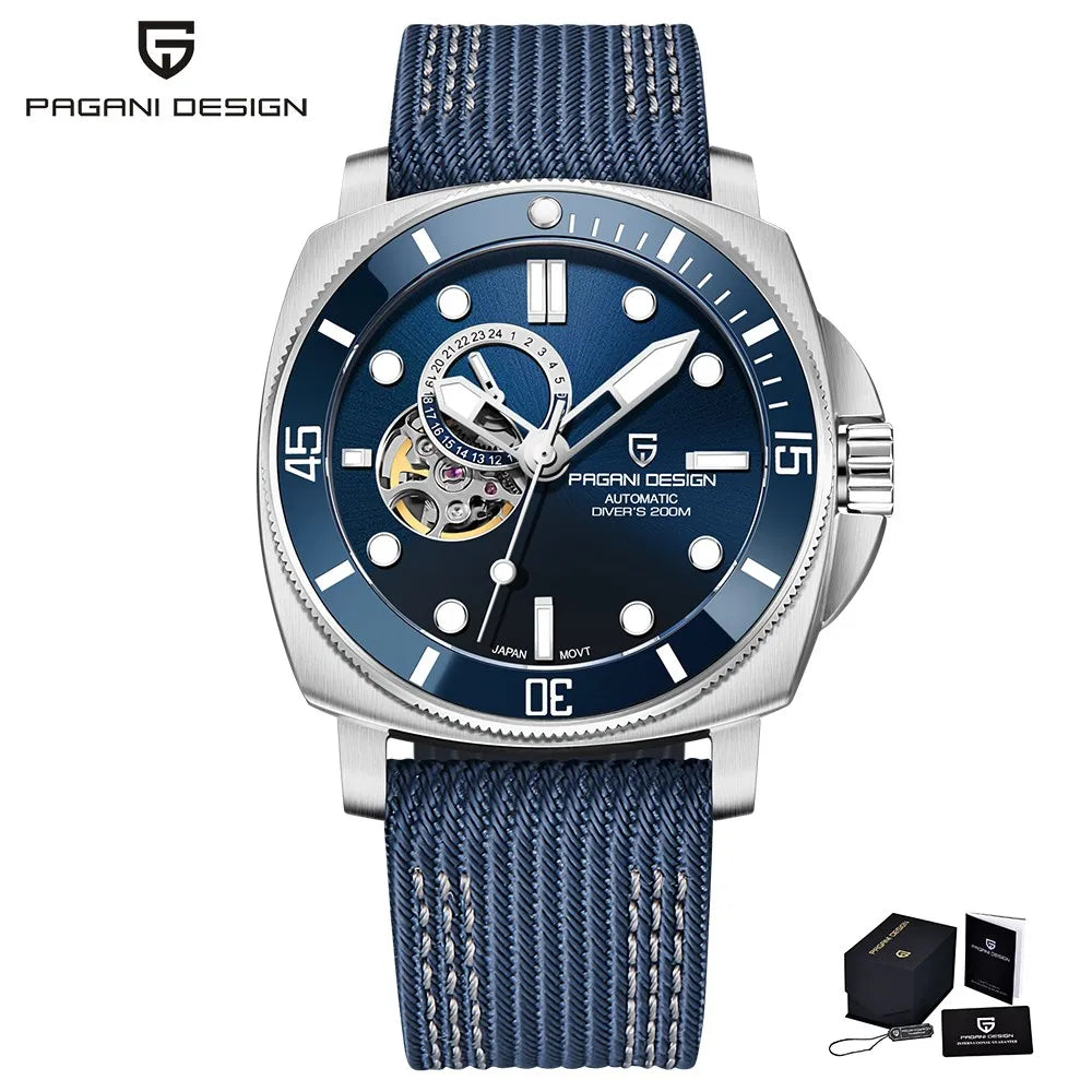 Pagani Design PD1736 "Heritage" | Relógio Automático Diver 200m em Safira & Aço Blue