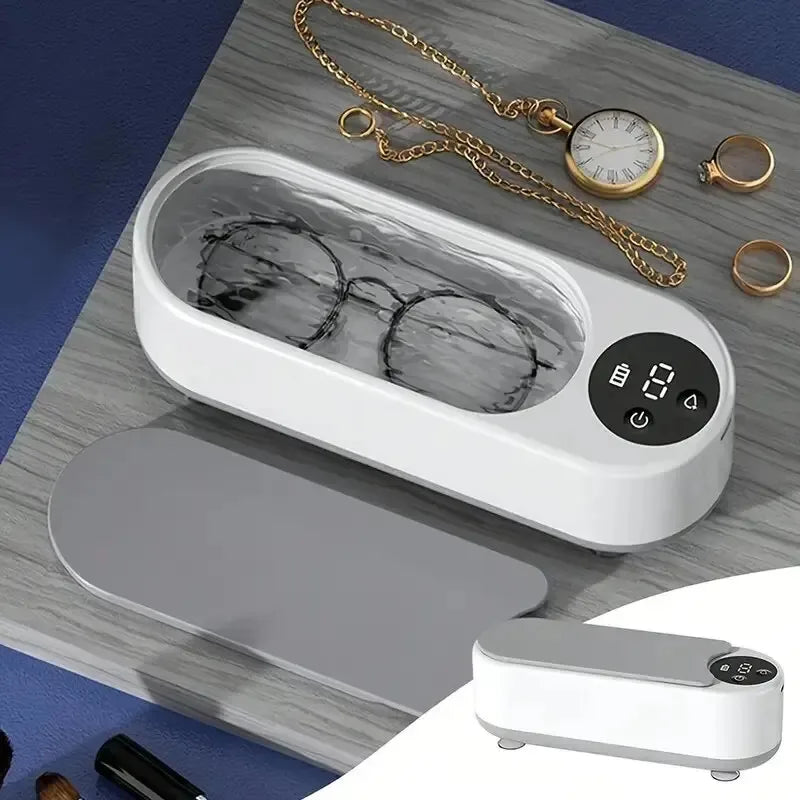 Limpador de Óculos Automático 360° – Cuba Ultrassônica Portátil USB