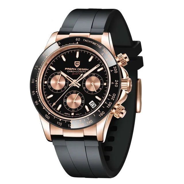 Pagani Design V2 40mm – Relógio Retrô com Vidro Safira, Cronógrafo e Aço Inoxidável