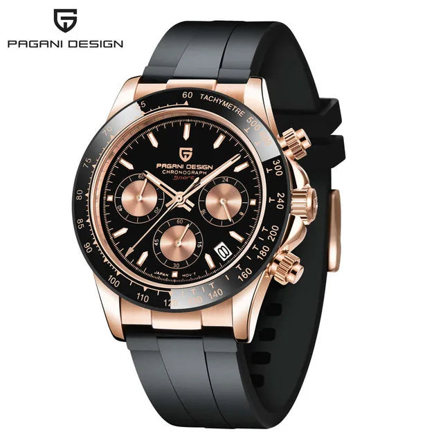 Pagani Design V2 40mm – Relógio Retrô com Vidro Safira, Cronógrafo e Aço Inoxidável