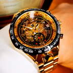 Relógio Masculino Azure Skeleton™ Golden