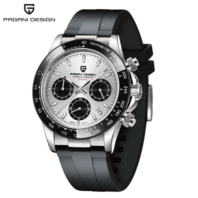 Pagani Design V2 40mm – Relógio Retrô com Vidro Safira, Cronógrafo e Aço Inoxidável