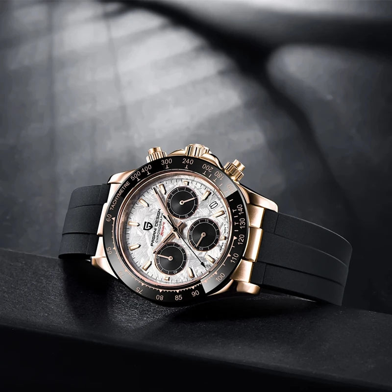 Pagani Design V2 40mm – Relógio Retrô com Vidro Safira, Cronógrafo e Aço Inoxidável