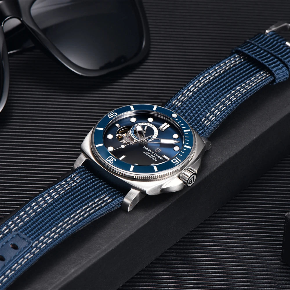 Pagani Design PD1736 "Heritage" | Relógio Automático Diver 200m em Safira & Aço Blue