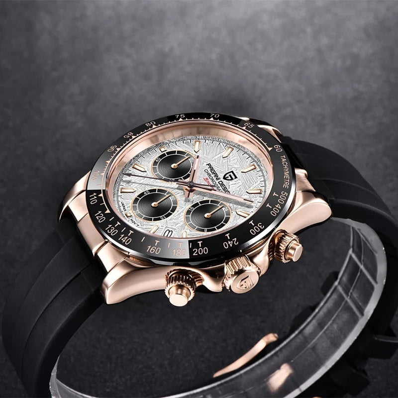 Pagani Design V2 40mm – Relógio Retrô com Vidro Safira, Cronógrafo e Aço Inoxidável