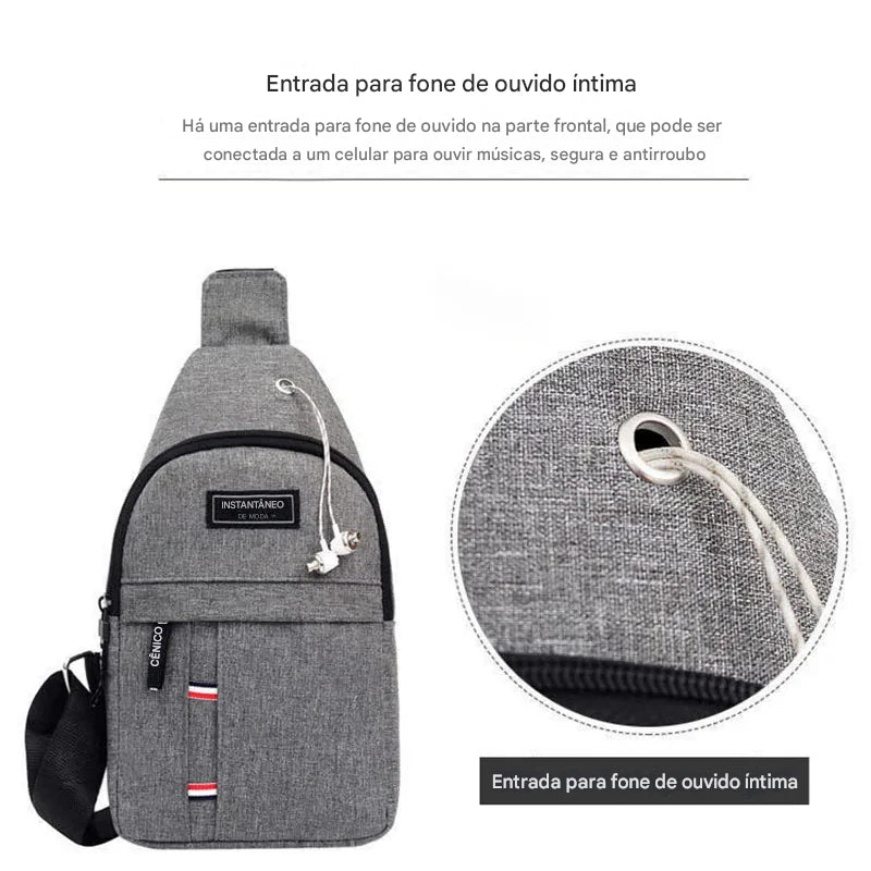 Pochete Masculina Impermeável com Alça Ajustável – Ideal para Viagens, Corrida, Trilhas e Ciclismo + Frete Gratis