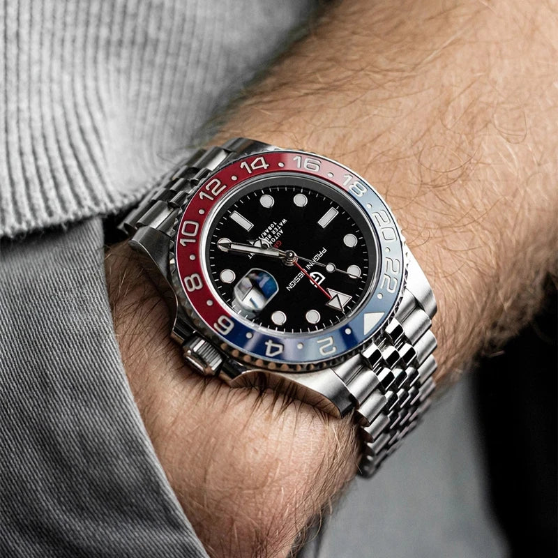 Pagani Design V3 GMT – Relógio Automático vidro Safira Aço Inoxidável 40mm + Caixa