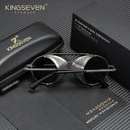 Óculos de Sol KINGSEVEN Steampunk Redondo – Polarizado UV400 Retro Unissex