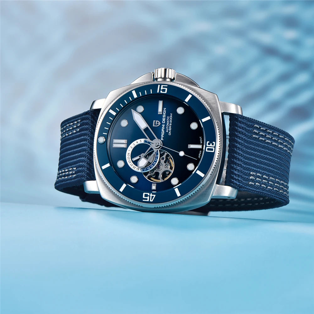 Pagani Design PD1736 "Heritage" | Relógio Automático Diver 200m em Safira & Aço Blue