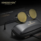 Óculos de Sol KINGSEVEN Steampunk Redondo – Polarizado UV400 Retro Unissex