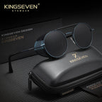 Óculos de Sol KINGSEVEN Steampunk Redondo – Polarizado UV400 Retro Unissex