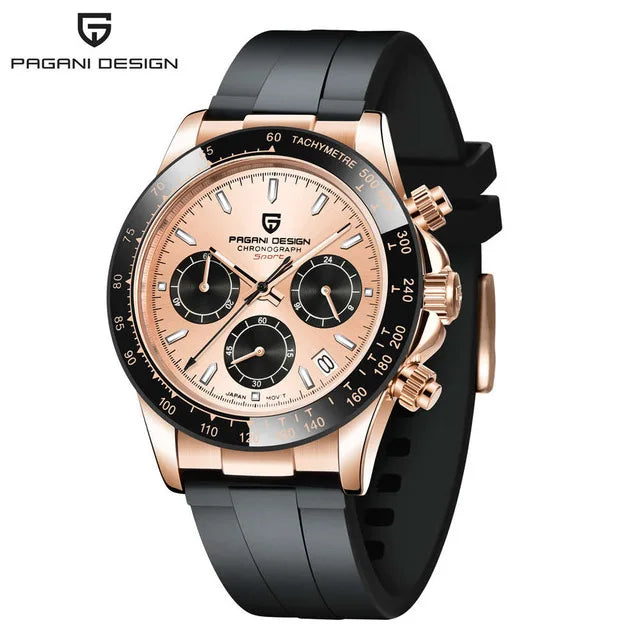 Pagani Design V2 40mm – Relógio Retrô com Vidro Safira, Cronógrafo e Aço Inoxidável