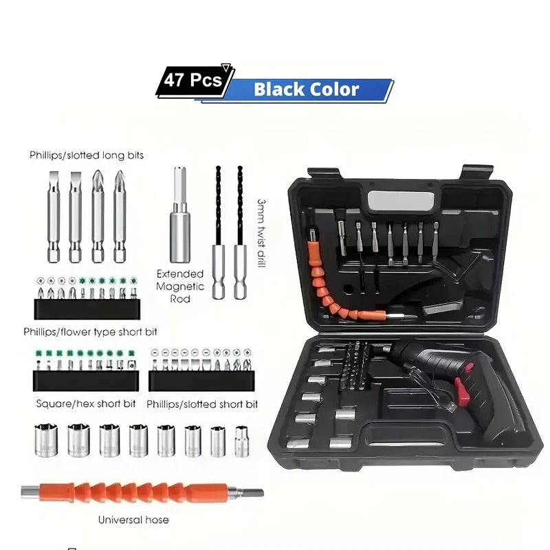 Parafusadeira Elétrica Recarregável Sem Fio com Kit de Brocas – Compacta e Potente + FRETE GRÁTIS