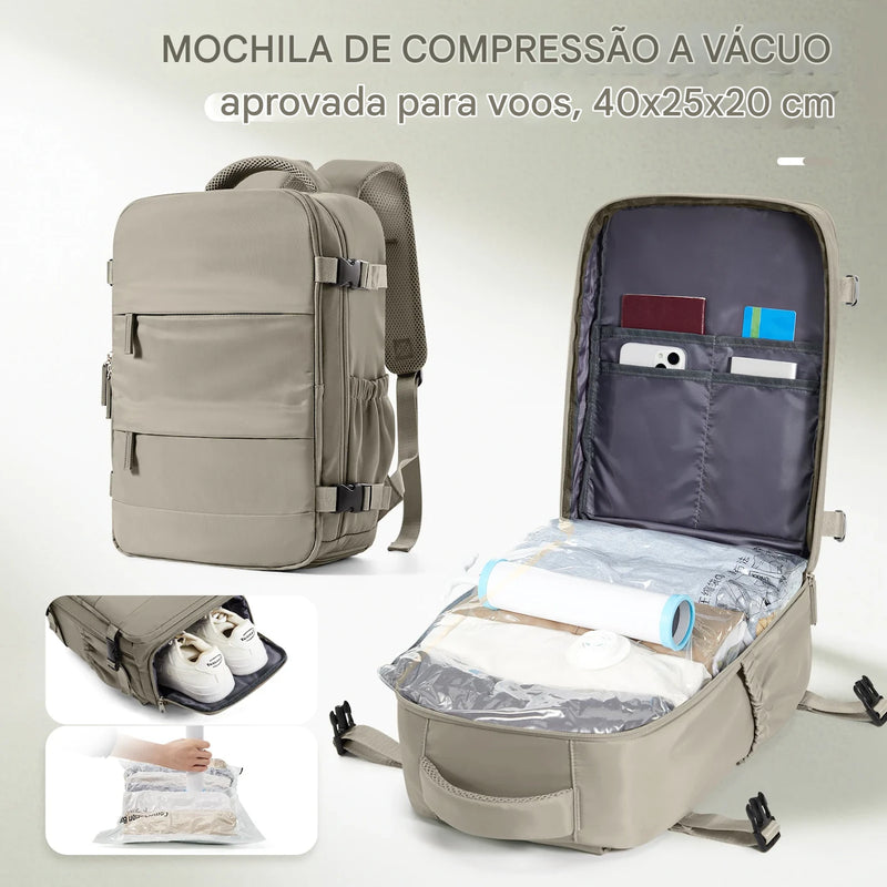 Mochila Compacta 40x20x25 com Compressão a Vácuo + Frete Grátis