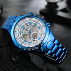 Relógio Masculino Azure Skeleton™ Automático em Aço Inoxidável