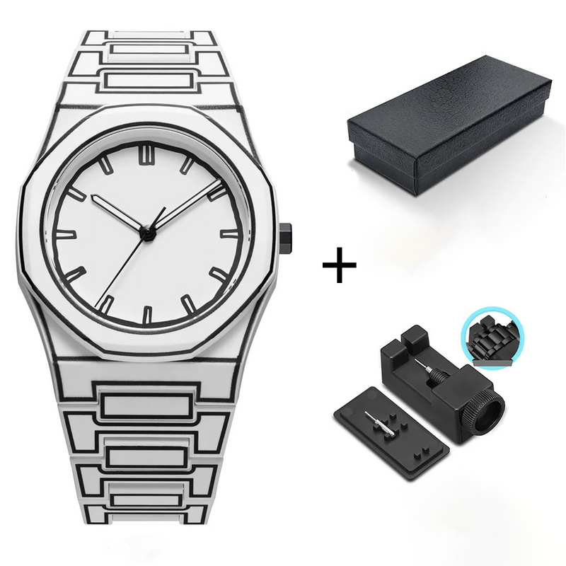 Modern Sketch™ – Relógio Minimalista Esportivo com Design 2D Resistência à Água