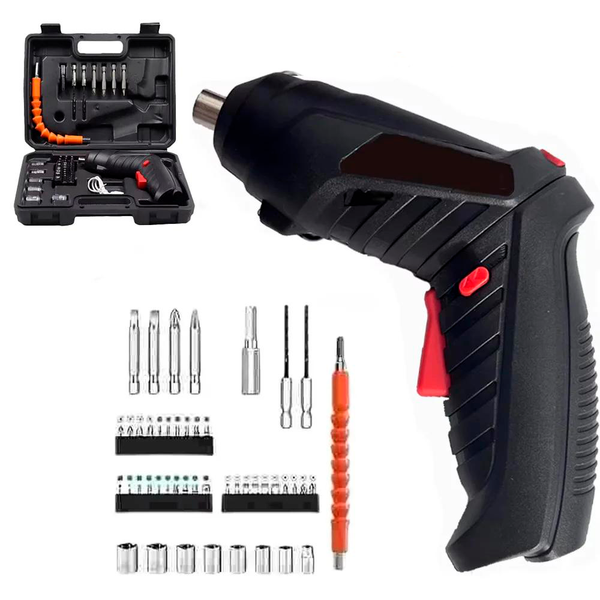 Parafusadeira Elétrica Recarregável Sem Fio com Kit de Brocas – Compacta e Potente + FRETE GRÁTIS